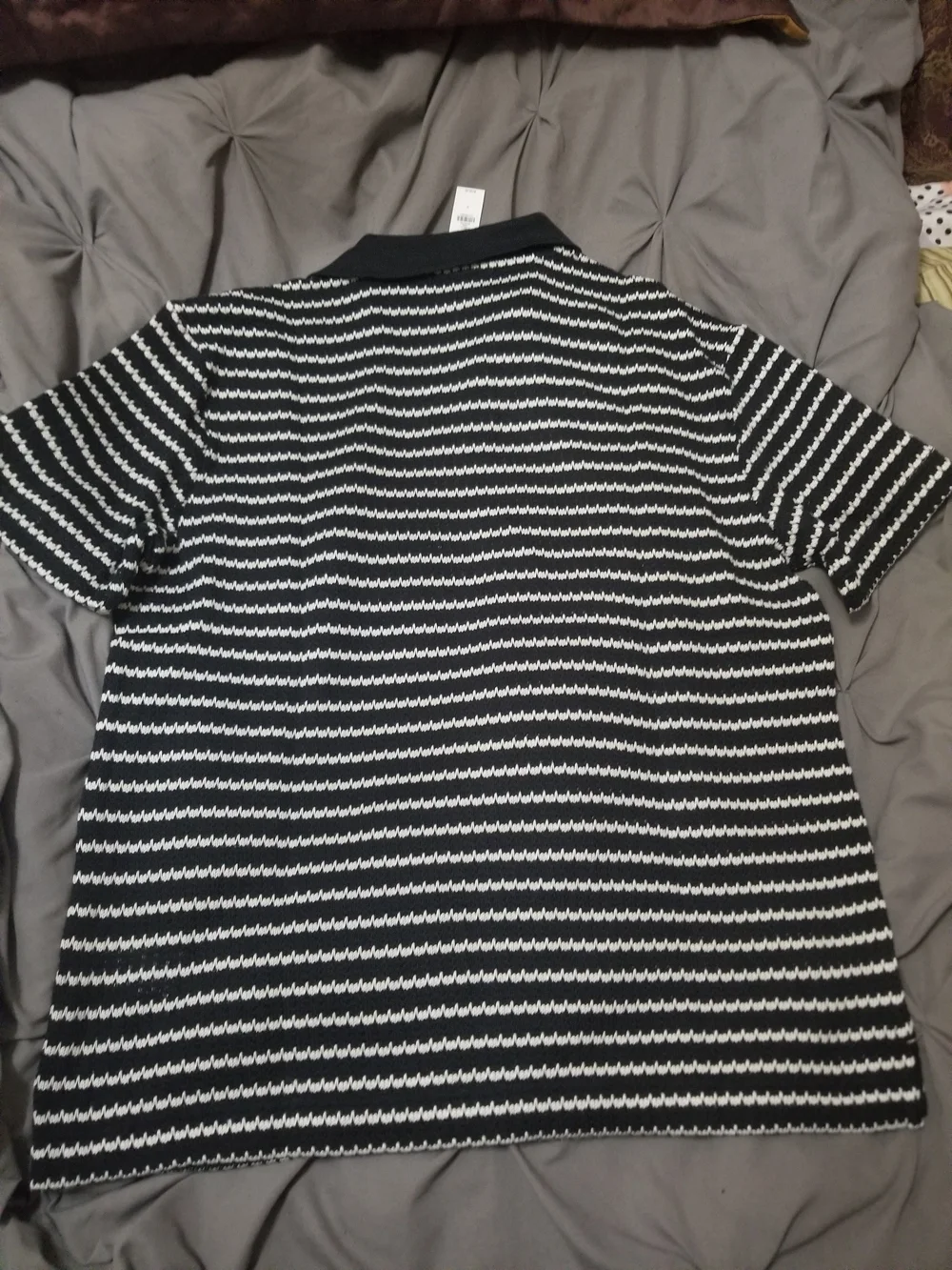 Banana Republic Black and White Striped Crew Sweater